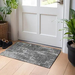 Addison Rugs Chantille ACN912 Black 1'8" x 2'6" Indoor/Outdoor, Machine Washable, Easy Clean, Non Shedding, Bedroom, Living Room, Dining Room, Kitchen, Patio Rug