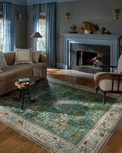 Loloi Rifle Paper Co Canopy Sage/Blush 2'-0" x 3'-0" Accent Rug