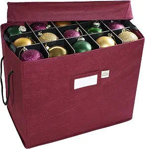 612 Vermont Christmas Ornament Storage Box, Holds 60-3 Inch Ornaments