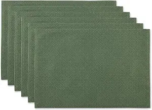 DII Outdoor Tabletop Collection Tonal Lattice, Placemat Set, Artichoke, 6 Piece