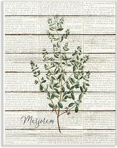 Vintage Herb Kitchen Dining, 10 x 15 Inch Mounted Print on Wall Plaque