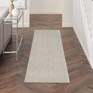 Nourison Home Textured Home Ivory Mocha 2' x 6' Area Rug - Easy Clean, Non Shedding, Bed Room, Living Room, Dining Room, Kitchen (6' Runner)