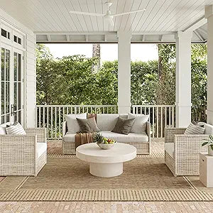 nuLOOM Asha Light Brown Bordered Indoor/Outdoor Area Rug, 4' x 5'