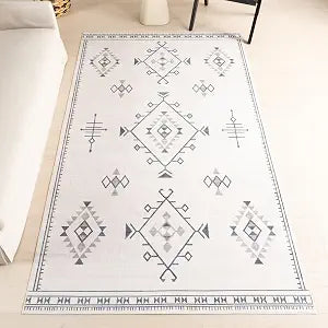 Nuloom SpinClean Evalyn Cream/Ivory, 2' x 3', Geometric, Soft and Cozy, High Traffic, Stain Resistant, Easy Clean, Durable, Machine Washable Area Rug for Bedroom, Living Room, Dining Space, Foyer