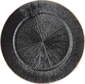 SARO LIFESTYLE Textured Decorative Charger Plates (Set of 4)  Round Table Chargers for Dining & Entertaining, 13"