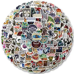 200Pcs Dungeons and Dragons Stickers DND Stickers GMVAESKY for Laptop Water Bottle Bumper Luggage Computer Skateboard Snowboard, Gifts for Kids Girls Teens Boys