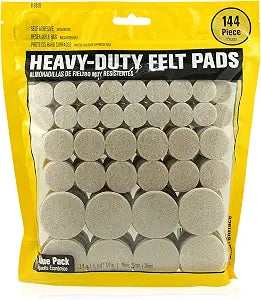 Smart Surface 8850 Heavy Duty Self Adhesive Furniture Felt Pads 3/4-Inch, 1-Inch & 1-1/2-Inch Round Oatmeal 144-Piece Value Variety Pack in Resealable Bag