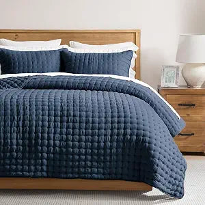 WDCOZY Cloud Soft Quilt Set, Twin Size, Navy Blue, 2 Pieces 68x90 inches