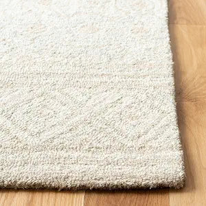 SAFAVIEH Micro-Loop Collection Accent Rug - 2'3" x 4', Ivory & Light Green, Handmade Wool, Ideal for High Traffic Areas in Entryway, Living Room, Bedroom (MLP950A)