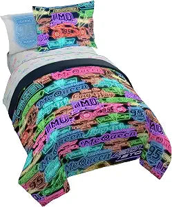 Disney Pixar Cars McQueen Twin Comforter Set 5 Piece Kids Bedding, Black