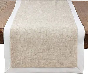 SARO LIFESTYLE 1982.N1872B Moldura Collection Double Layer Design Runner 18" x 72" Natural