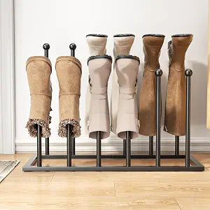 pickpiff Free Standing Shoe Racks - Black Metal Boot Rack for Dorm Room, Closet, Entryway, Bedroom, Patio Outdoor, Hallway, Black, Shoe Storage Fit for 6 Pairs