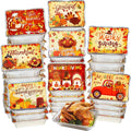 40Pcs Fall Thanksgiving Leftover Containers with Lids, Thanksgiving to Go Food Containers with Lids, Thanksgiving Aluminum Foil Pans Cookie Tins for Party Gift Giving Disposable Leftovers