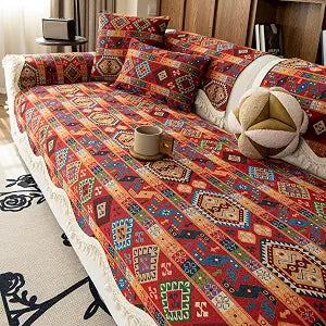 VOGOL Boho Couch Cover Pad, Non Slip Couch Covers for Sofa, 27 x 70