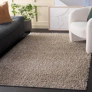 SAFAVIEH Area Rug 3x5 - Athens Shag Collection - Beige, Non-Shedding & Easy to Clean, Ideal for Living Room, Bedroom, Dining Space (SGA119G)