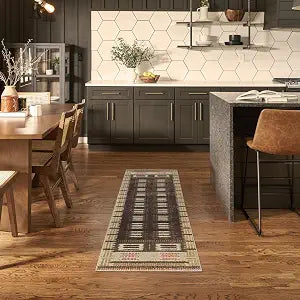 Nourison Home Nordic Rust 2' x 6' Area Rug - Easy Clean, Non Shedding, Bed Room, Living Room, Dining Room, Kitchen (6' Runner)