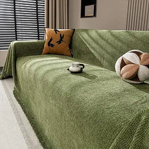 Chenille Couch Cover for Dogs Washable,Green 71"x118"