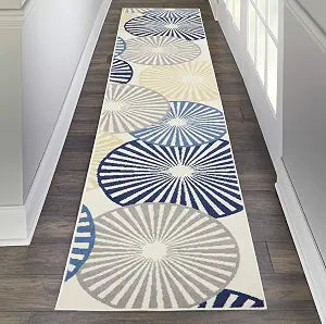 Nourison Home Grafix White 2'3" x 10' Area Rug - Easy Clean, Non Shedding, Bed Room, Living Room, Dining Room, Kitchen (10' Runner)