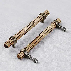 Indian Shelf 6 Adjustable Rattan Cabinet Pulls, 7 Inch Boho Drawer Handles
