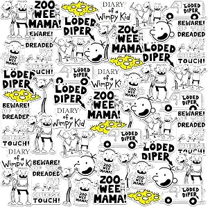 Diary of a Wimpy Funny 50 Sticker Pack  Waterproof Vinyl Decals