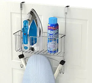 Simple Houseware Over-The-Door/Wall-Mount Ironing Board Holder, Chrome