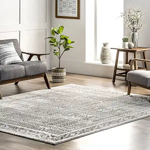 nuLOOM Irene Tribal 3x5 Accent Rug for Living Room Bedroom Dining Room Entryway Kitchen, Grey/Ivory