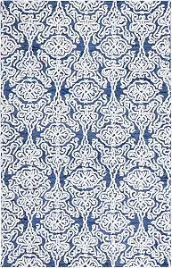 SAFAVIEH Blossom Collection 2' x 3' Navy/Ivory BLM112N Handmade Premium Wool Entryway Living Room Foyer Bedroom Kitchen Accent Rug