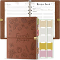 Blank Recipe Book Binder to Write in Your Own Recipes,Water Proof Leather Recipe Journal Notebook,Make your Own Favorite Cookbook(Brown)