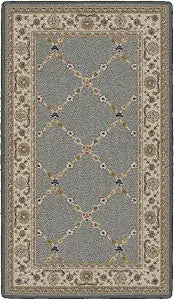 Brumlow MILLS Premier Traditional Floral Print Pattern Home Indoor Area Rug for Living Room Decor, Dining, Kitchen or Bedroom, 22" x 60", Mineral Blue