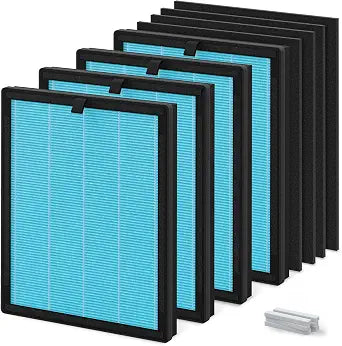 4 Pack DH-JHD08 Replacement Filter Compatible with VOOPNU DH-JHD08 Air Purifier - 4-in-1 True HEPA Filter for Dust, Pet Dander, Smoke, and Pollen (Standard Version)