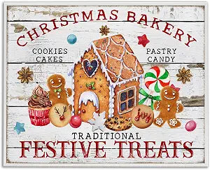Festive Treats Bakery Holiday Wall, 11 x 14 Inch Framed Gicle Print