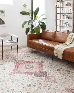 Loloi Skye Ivory/Berry 3'-6" x 5'-6" Accent Rug