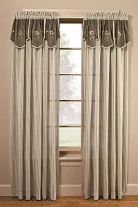 SKL Home Birchfield Curtain Panel with Attached Valance,58x63, Ivy