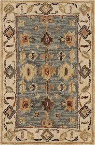 SAFAVIEH Antiquity Collection 2' x 3' Blue/Ivory AT847A Handmade Traditional Oriental Premium Wool Accent Rug
