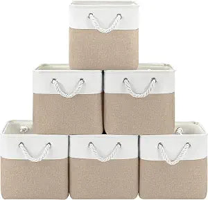 Patvingot 11-Inch Fabric Cube Storage Bins with Handles,6 Pack,Foldable