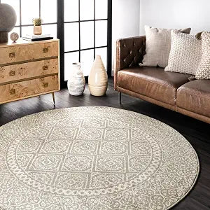 nuLOOM Jeanette Grey Geometric Power Loomed Area Rug, Oval 4' x 6'