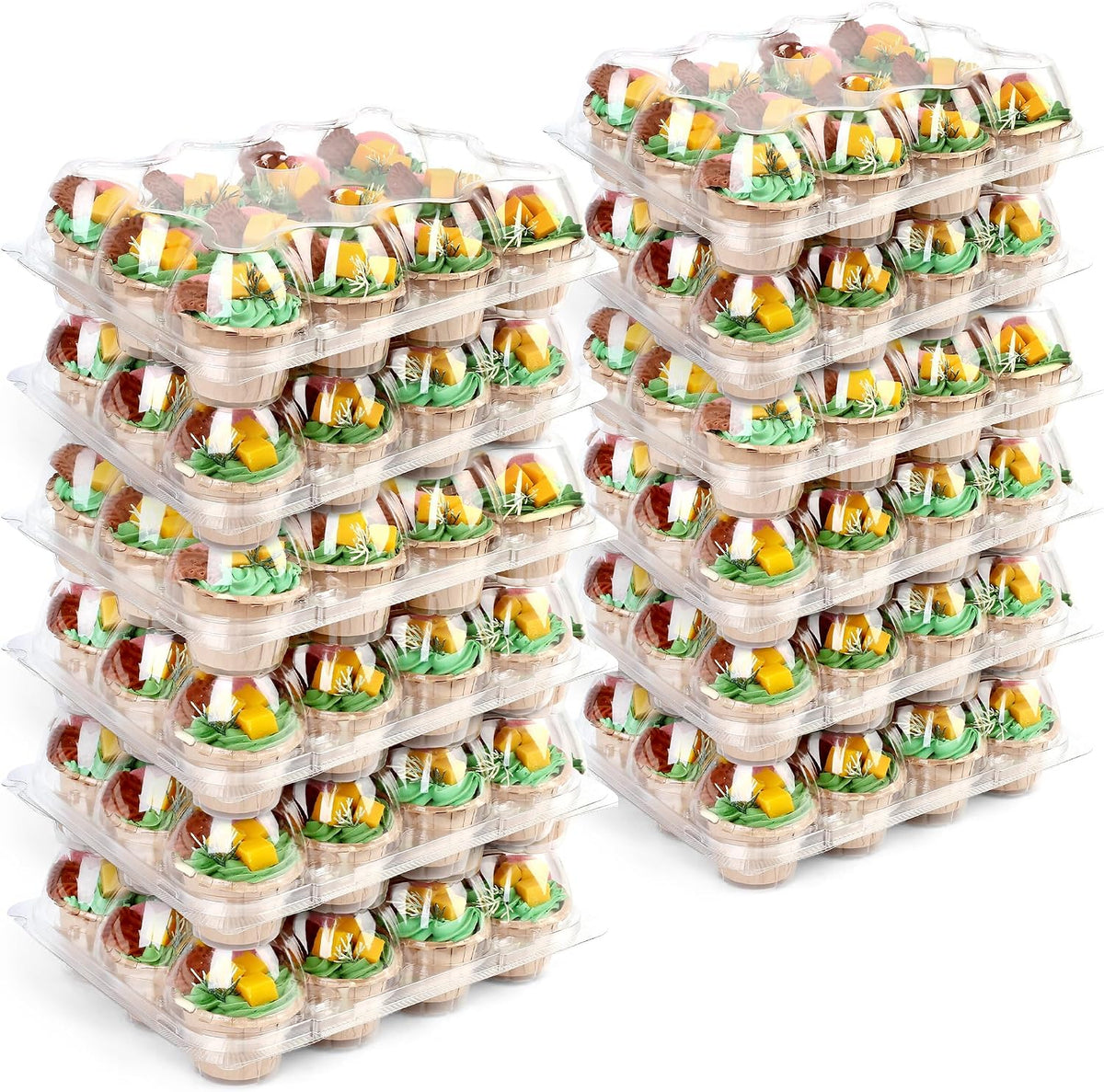 LotFancy 12 Count x 20 Sets Cupcake Containers, Clear Plastic Cupcake Boxes