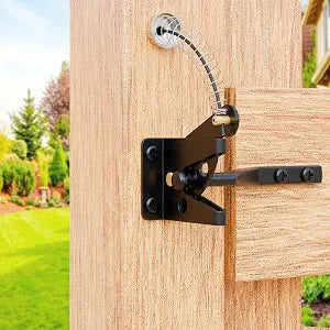Gate Latch with Spring Cable Pull for Fence Gate, Self Locking, 1 Pack