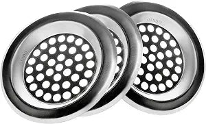 Bathroom Tub Hair Catcher 3", Shower Sink Strainer, Metal Drain Protector, Shower Hair Drain Catcher, Drain Cover (Pack of 3)