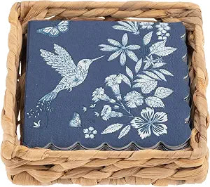 Karma, Woven Cocktail Napkin Holder for Table & Kitchen - Boho Flat Napkin Dispenser for Home & Outdoor Dining, Paper Napkin Holder, Hummingbird