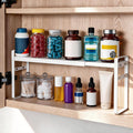 Expandable Narrow Medicine Cabinet Shelve Organizer,Small Metal Shelf Riser
