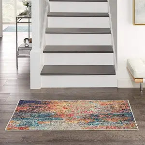 Nourison Home Celestial Multicolor 2'2" x 3'9" Area Rug - Easy Clean, Non Shedding, Bed Room, Living Room, Dining Room, Kitchen (2' x 4')