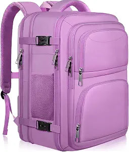 Large Travel Backpack, Laptop Backpack for women, Expandable 52L Carry On Backpack, TSA Water Resistant Weekender 18.4 Inch Laptop Backpack, Anti Theft Business Computer Bag, Purple