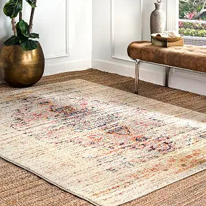 nuLOOM Sarita Sand Medallion Power Loomed Area Rug, 4' x 6'