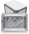 (120 Pack) Premium 2.5-LB Takeout Pans with Lids - 8.6" x 6.1" x 2" l Heavy Duty Disposable Aluminum Foil for Catering Party Meal Prep Freezer Drip Pans BBQ Potluck Holidays