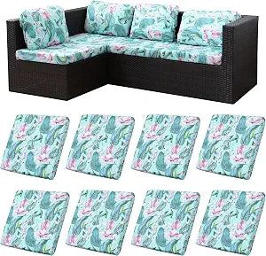 8 Pcs Outdoor Cushion Covers, Patio Sofa Cushion Covers Replacement