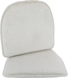 Klear Vu The Gripper Corduroy Non-Slip Chair Cushions, Assembled in The USA, for Kitchen, Dining, or Office, 2 Count (Pack of 1), Vanilla