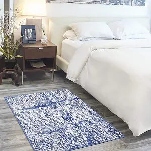Nourison Home Whimsicle Ivory Navy 3' x 5' Area Rug - Easy Clean, Non Shedding, Bed Room, Living Room, Dining Room, Kitchen (3' x 5')