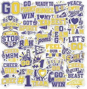 Cheer Cheerleading Stickers Bulk - 54 Pcs Cheerleader Gifts Stuff