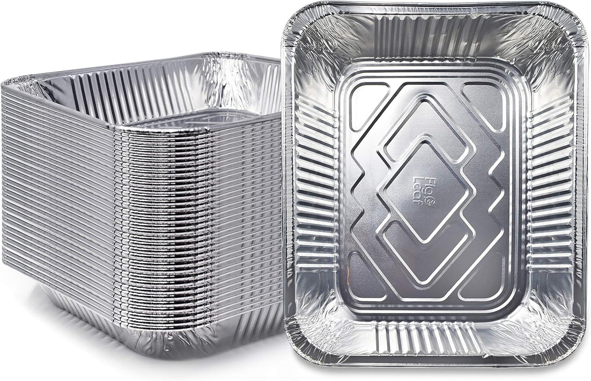 (30 Pack) Premium Lasagna Pans 14" x 10" x 3'' Heavy Duty l Disposable Aluminum Foil for Roasting Turkey, Baking, or Cooking